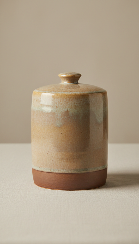 Mushroom Glaze Ceramic Pet Treat Jar